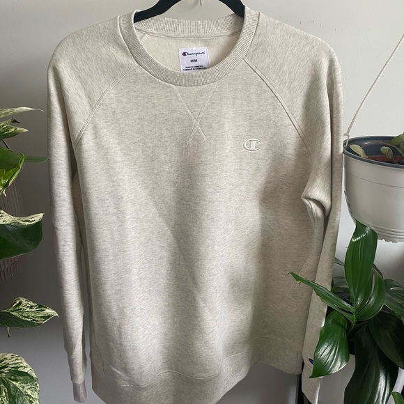 Champion crewneck (medium), cream/heather gray - Picture 2 of 5
